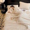 Axyaa Rabbit Plush Coral Fleece Blanket - Soft & Warm Sofa Throw Blanket