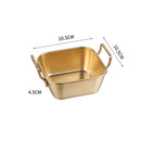 Axyaa Stainless Steel Food Storage Tray with Handle, Silver Gold Pastry Pan BBQ Dish