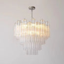 Axyaa Pink & White Glass Art LED Chandelier for Living Room