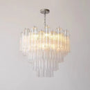 Pink White Glass Art LED Chandelier by Axyaa - Modern Hanging Lamps for Living Room