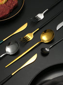 Axyaa 30-Piece Stainless Steel Cutlery Set for Dining Banquets