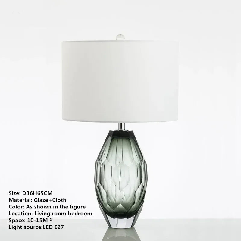 Axyaa Nordic Modern Glaze Table Lamp for Living Room, Bedroom, Hotel - LED Desk Light