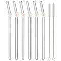 Axyaa Glass Straw Set: 6 Reusable Smoothie Eco Friendly Drinking Straws