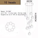 Axyaa Bubble Glass Ball LED Staircase Chandelier for Home Hotel Hallway Lighting