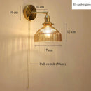 Axyaa Nordic Glass Wall Light with Switch - Luxurious Bedside LED Sconce Lighting
