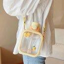 Axyaa Kawaii Flat Water Bottle with Straw Strap, BPA-Free, Portable & Cute
