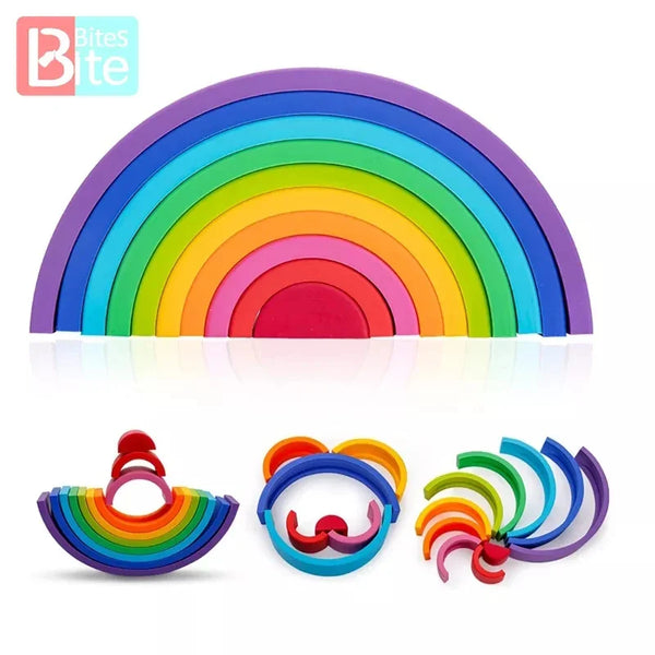 Axya Silicone Rainbow Stacker Blocks: Educational Montessori Stacking Toy