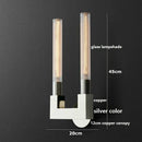 Axyaa Double Heads Copper Wall Led Lights - North America Style Glass Stair Bedroom Lamps