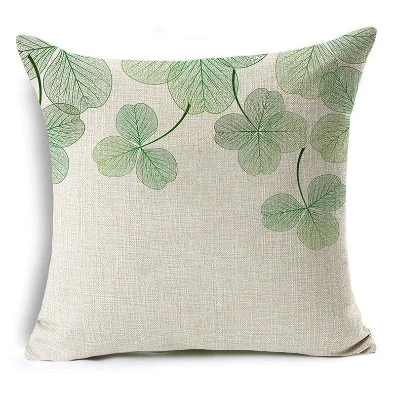 Axyaa Tropical Plants Linen Cushion Cover 45x45cm - Decorative Sofa Bed Pillow Case