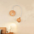 Nordic Wood LED Wall Lamp by Axyaa, Adjustable Bedroom Reading Light