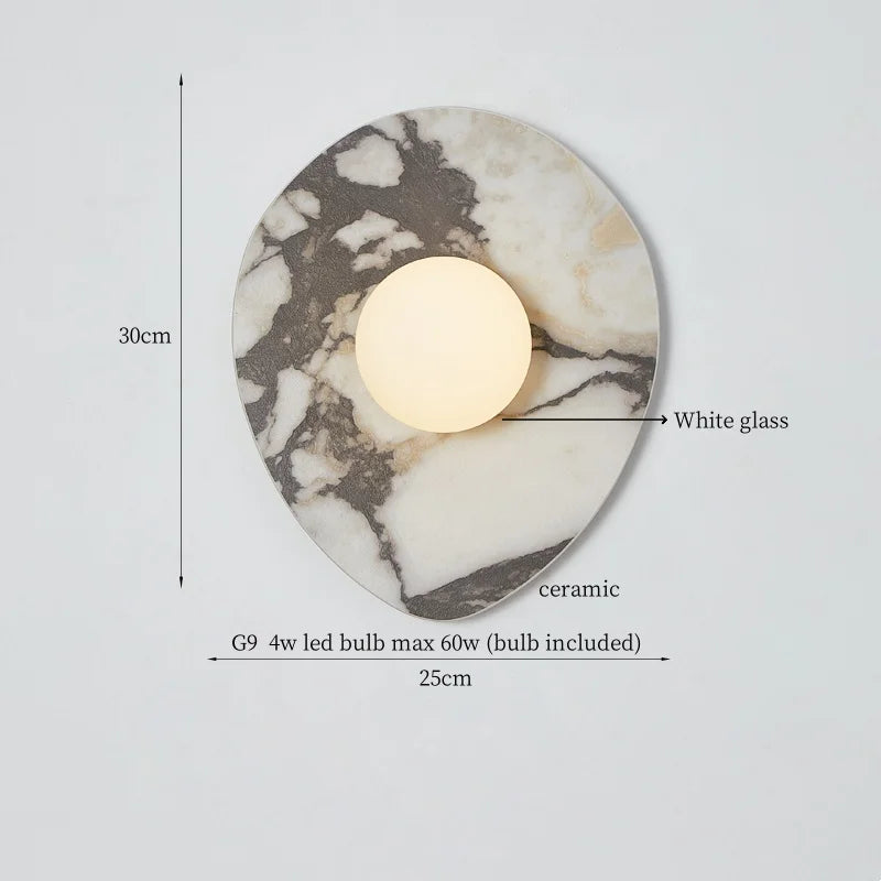 Axyaa Circular Ceramic LED Wall Lights - Nordic Modern Indoor Lighting
