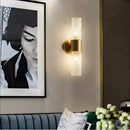 Axyaa Modern Gold Pipe LED Wall Lamp with Acrylic Lampshade