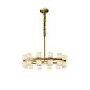 Axyaa Marble Copper LED Chandeliers: High-end Modern Gold Hanging Lamps for Home Decor