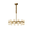 Axyaa Marble Copper LED Chandeliers: High-End Modern Gold Hanging Lamps for Home Decor