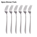 Axyaa 21-Piece Stainless Steel Cutlery Set - Mirror Finish Elegant Tableware