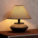 Axyaa Ceramic Black Floor Lamp with LED Light, Elegant Decor for Living Room