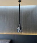 Axyaa Nordic Glass Leather Pendant Light for Kitchen Bedroom Living Room