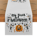 Axyaa Halloween Jack-o'-lantern Skull Table Runner for Kitchen Dining Decor