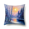 Axyaa Snowflake Christmas Cushion Cover 45*45cm - Four Seasons Scenery Decoration Pillow Case
