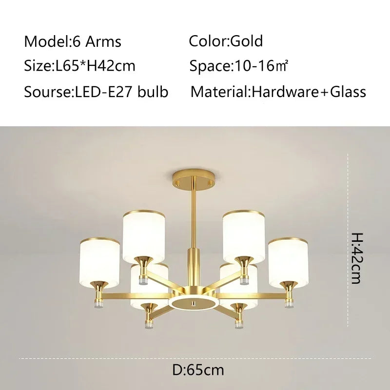 Axyaa Classical Trichromatic Chandelier for Home Lighting