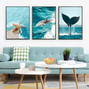Dolphin Whale Starfish Sea Life Canvas Painting Set by Axyaa