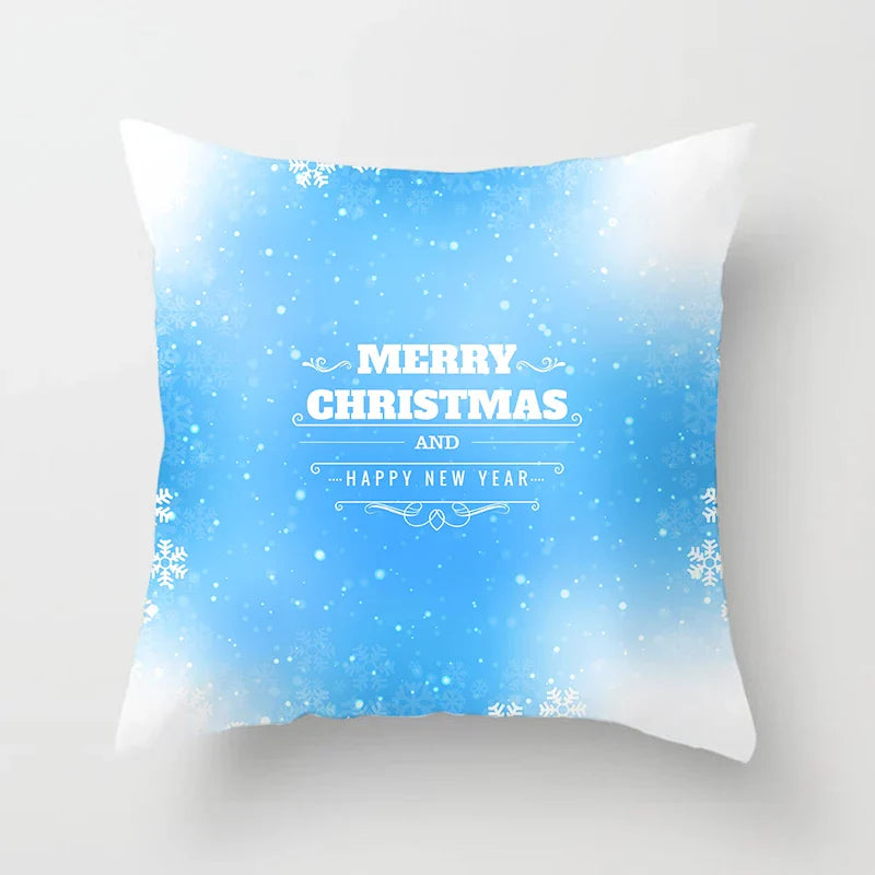 Blue Winter Snowflake Pillowcase for Stylish Christmas Decor by Axyaa