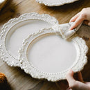 Axyaa French Baroque Vintage Relief Dinner Plate Set.