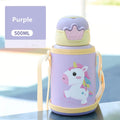 Axyaa Kids Unicorn Stainless Steel Thermos Bottle 500ml