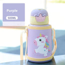 Axyaa Kids Unicorn Stainless Steel Thermos Bottle 500ml