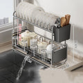 Axyaa Double Layer Kitchen Sink Dish Drainer Rack and Cutlery Basket