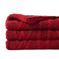 Axyaa Chenille Plaid Throw Blanket - Soft & Thick Knitted Bedspread