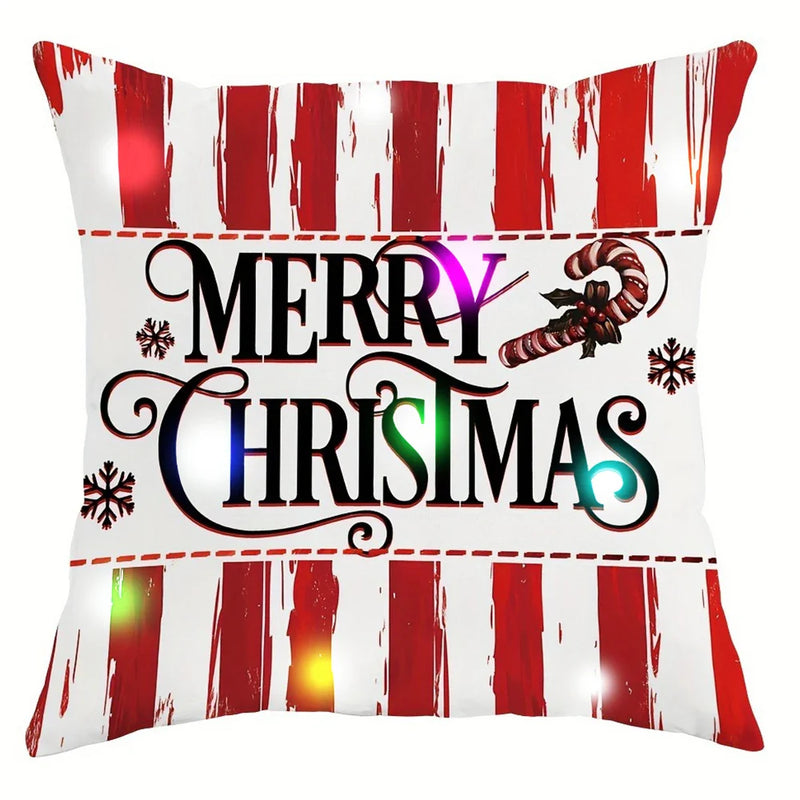 Axyaa Christmas LED Luminous Pillowcase - Santa Claus Snowman Design