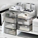 Axyaa Rotating Desk Organizer for Student Dorm Storage, Transparent Multi-Layer Stationery Box