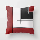 Axyaa Geometric Throw Pillow Cover Set in Red, Blue, and Gray