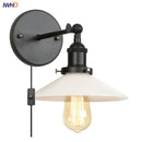 Axyaa White LED Wall Lights Industrial Style Bedside Lamp - Plug InaddAll