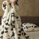 Axyaa Plush Faux Fox Fur Blanket: Luxury Weighted Sofa Throw for Winter & Autumn