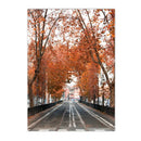 Paris Street Leaves Landscape Poster Tram Car Tower Canvas Art Print by Axyaa