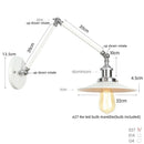 Axyaa Industrial Lens Vintage Loft Wall Lamp with Swing Arms and Pull Chain Switch
