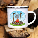Axyaa Caravan Adventure Enamel Mug for Camping and Campfires
