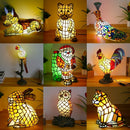 Axyaa Stained Glass Animal Table Lamp for Living Room, Bedroom, Children's Room.
