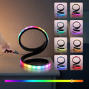 Axyaa LED Spiral Table Lamp with Color-Changing RGB Light, USB-Powered Metal Design