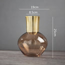 Axyaa Gold Metal Glass Vase - Round Flower Arrangement Home Decor