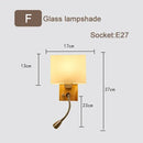 Axyaa Wood Iron LED Wall Lamp with Linen Lampshade for Bedroom and Aisle Lighting