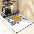 Easter Rabbit Print Kitchen Drying Mat Set by Axyaa