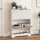 Axyaa 4-Drawer Shoe Cabinet with Adjustable Shelves