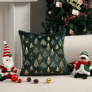 Axyaa Beige Christmas Cushion Cover 30x50cm Home Decor Hot Stamping Tree Pillowcase