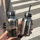 Axyaa Glass Water Bottle with Time Marker for Kids School Lunch - Leakproof & Heat Resistant