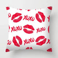 Axyaa Red Lips Heart Pillow - Black Love Sofa Car Cushion Cover