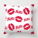 Axyaa Red Lips Heart Pillow - Black Love Sofa Car Cushion Cover