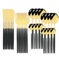 Axyaa 32-Piece Stainless Steel Cutlery Set for Dining Table, Silverware Gift
